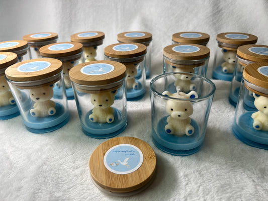 Bear Party Gift Candles in tempered glass container